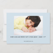 大きな写真が盛ん – 誕生のお知らせ 案内状 (裏面)