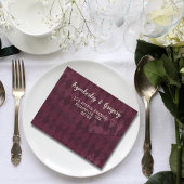 大きな写真バーガンディーダイヤモンドパターンQRコード オールインワン招待状