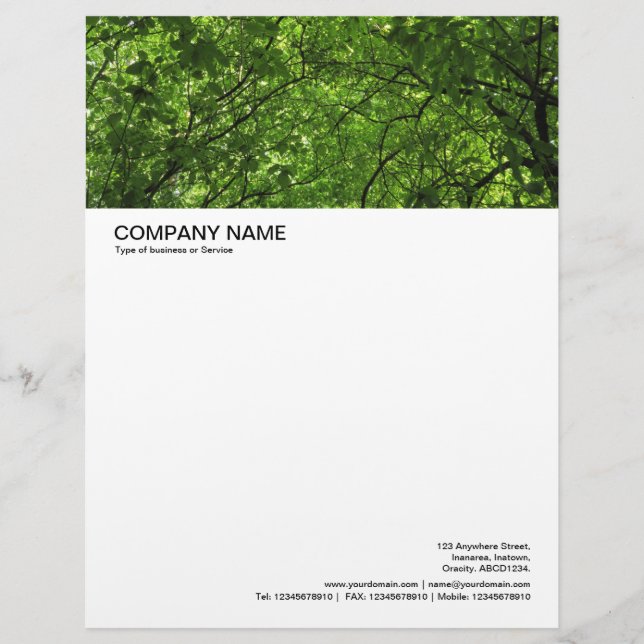 大きな写真ヘッダー – Woodland Canopy レターヘッド (正面)