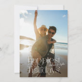 大きな写真メリークリスマススクリプトHAPPIEST シーズンカード (正面)