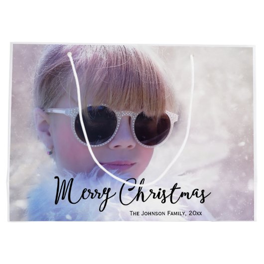 大きな写真メリークリスマス抱き枕 ラージペーパーバッグ (裏面)