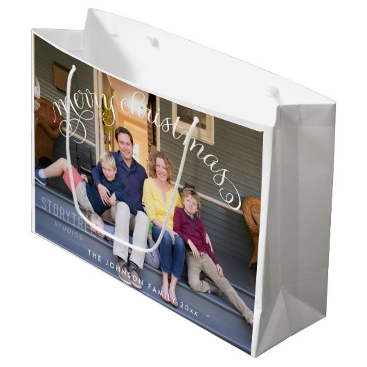 大きな写真メリークリスマス抱き枕 ラージペーパーバッグ (正面アングル)