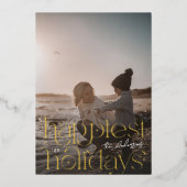 大きな写真 |クリスマスの幸せ 箔シーズンカード (正面)