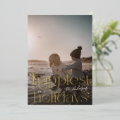 大きな写真 |クリスマスの幸せ 箔シーズンカード (立ち正面)