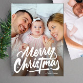 大きな写真 |ホワイトレタリングメリークリスマス シーズンカード