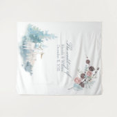 大きな冬の鹿の葉 水彩 結婚式 ウェディング タペストリー (正面(横))