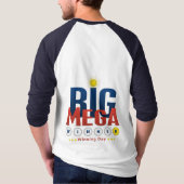 大きな勝者の勝利の日お祝いロテリー Tシャツ (裏面)
