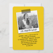 大きな卒業の落書き 写真 現代の卒業パーティー 招待状 (裏面)