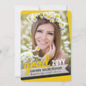 大きな卒業の落書き 写真 現代の卒業パーティー 招待状 (正面)