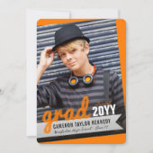 大きな卒業の落書き　写真　現代の卒業パーティー 招待状 (正面)