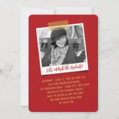 大きな卒業の落書き　写真　現代の卒業パーティー 招待状 (裏面)