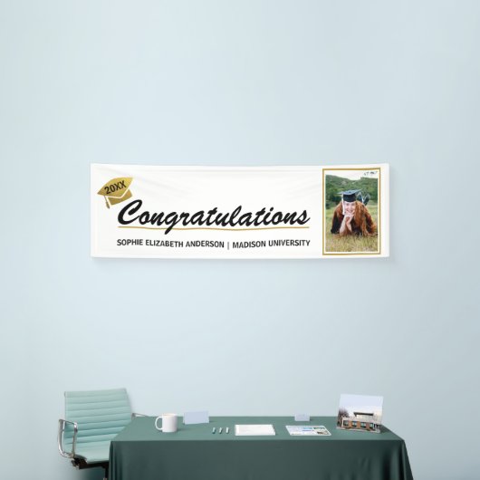 大きな卒業旗祝いの写真 横断幕 (トレードショー)