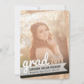 大きな卒業証書の落書き　ブロンズ箔　卒業パーティー 招待状 (正面)