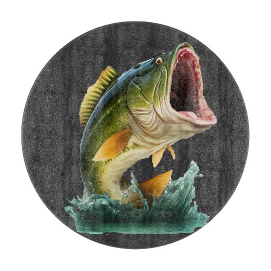 大きな口のベースが水から爆発 カッティングボード (正面)