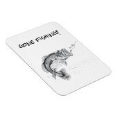 大きな口の付いたベースで消えた魚釣りのサイン マグネット (右側)