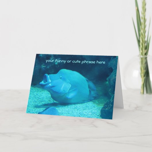 大きな口の青い魚あなたのメッセージ シーズンカード (正面)
