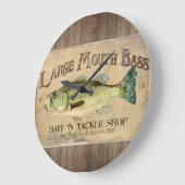 大きな口ベース漁師キャビン木材ボード ラージ壁時計 (傾斜)