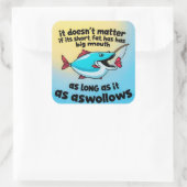 大きな口、大きな笑い、魚釣りのおもしろい スクエアシール (バッグ)