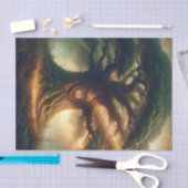 大きな古いオークの木の魅惑素朴の森結婚の 薄葉紙 (クラフト)