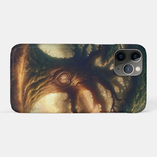 大きな古いオークの木の魅惑素朴の森結婚の Case-Mate iPhoneケース (裏面(横))