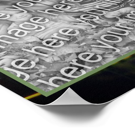 大きな古いブルガエル池あなたの写真を追加 ポスター (角)