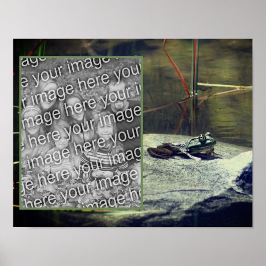 大きな古いブルガエル池あなたの写真を追加 ポスター (正面)