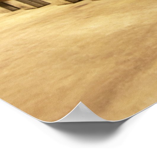 大きな古い木製の樽を持つワインセラーワイナリー ポスター (角)