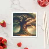 大きな古い樺の木に魅せられた素朴な森のウェディング スタンダードカクテルナプキン (インサイチュ)