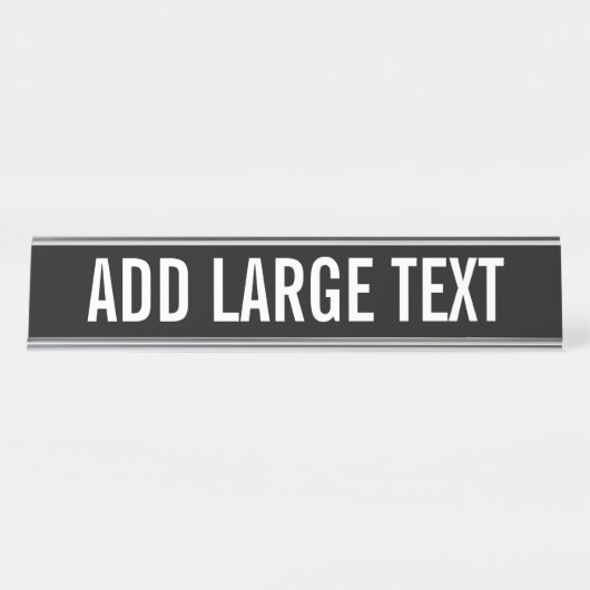 大きな名前または文字を持つ基本白黒 デスクネームプレート (正面)