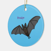 大きな吸血鬼の蝙蝠の漫画イラスト セラミックオーナメント (左)