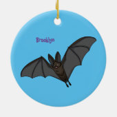 大きな吸血鬼の蝙蝠の漫画イラスト セラミックオーナメント (裏面)