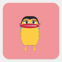 大きな唇の女性ステッカー