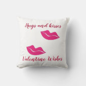 大きな唇ハグキスバレンタインの願い クッション (正面)