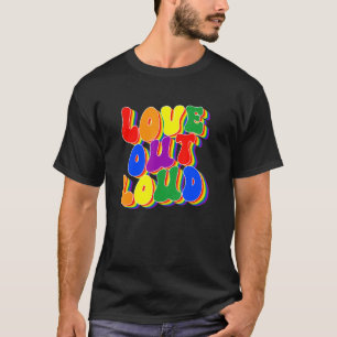 大きな声で愛を表現しよう プライド LGBTQプライド ゲイプライド レインボー Tシャツ