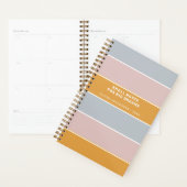 大きな夢のための小さなノート青いピンクの金ゴールド ストライプ プランナー手帳 (ディスプレー)