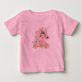 大きな夢の花のユニコーン ベビーTシャツ