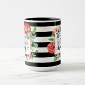 大きな夢を怖がらない – 赤いバラの引用文ギフト マグカップ (中央)