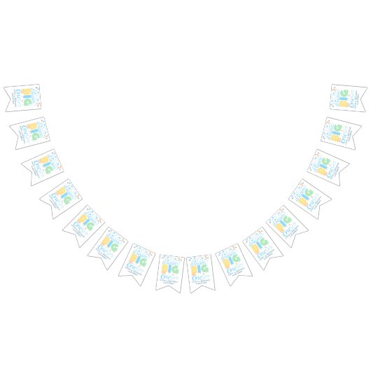 大きな夢を抱いて小さな君へ 青い空の赤ちゃん男の子の1歳誕生日 バンティングフラッグ (全)