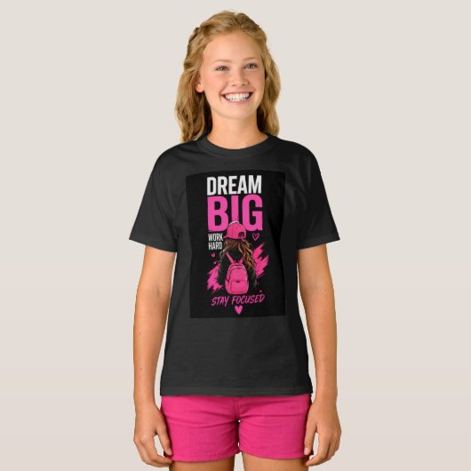 💖 大きな夢を持ち 努力を怠らず 集中力を保て 💖 Tシャツ (正面フル)