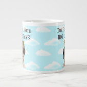 大きな夢を持つ女の子ヴィンテージ写真コラージュ ジャンボコーヒーマグカップ (正面)