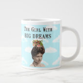 大きな夢を持つ女の子ヴィンテージ写真コラージュ ジャンボコーヒーマグカップ (右)