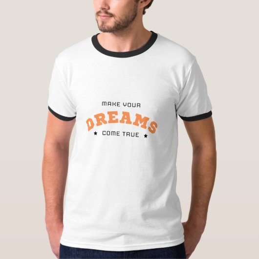 大きな夢を描くホワイトTシャツ|モチベーションアップTシャツ Tシャツ (正面)