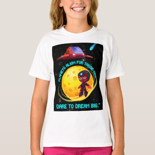 大きな夢を描く者のために惑星が整列する Tシャツ (正面)
