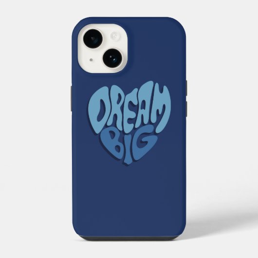 大きな夢を描く: 濃いスペースブルーの引用 iPhoneケース (裏面)