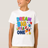 🚀 大きな夢を描こう 遊び心のある宇宙グラフィック ⭐ Tシャツ (正面)