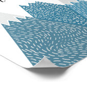 大きな夢を見てね。青い保育園のアート。山 ポスター (角)