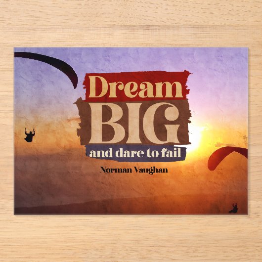 大きな夢を見て失敗する アクリル招待状 (正面)