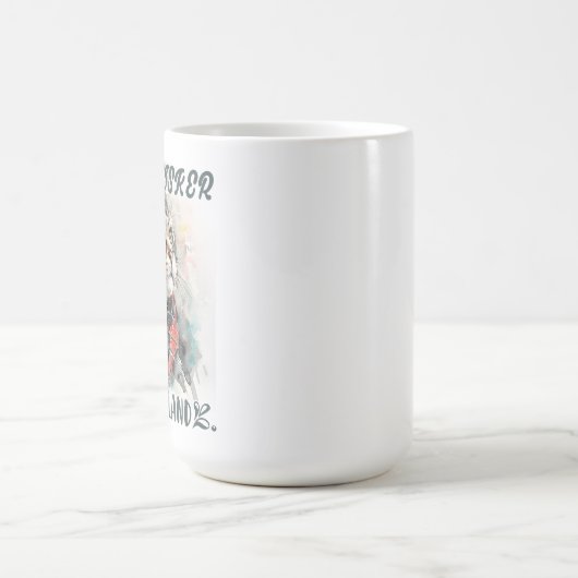 大きな夢を見るカラフルスカーフの居心地の良い猫 コーヒーマグカップ (中央)