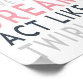 大きな夢を - ピンクのタイポグラフィー - 白いポスター ポスター (角)