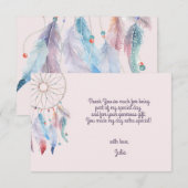 大きな夢を！ボヘミアンチックなドリームキャッチャー子供の誕生日 サンキューカード (正面/裏面)